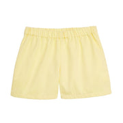 Little English boy's twill short, yellow pull on short for spring