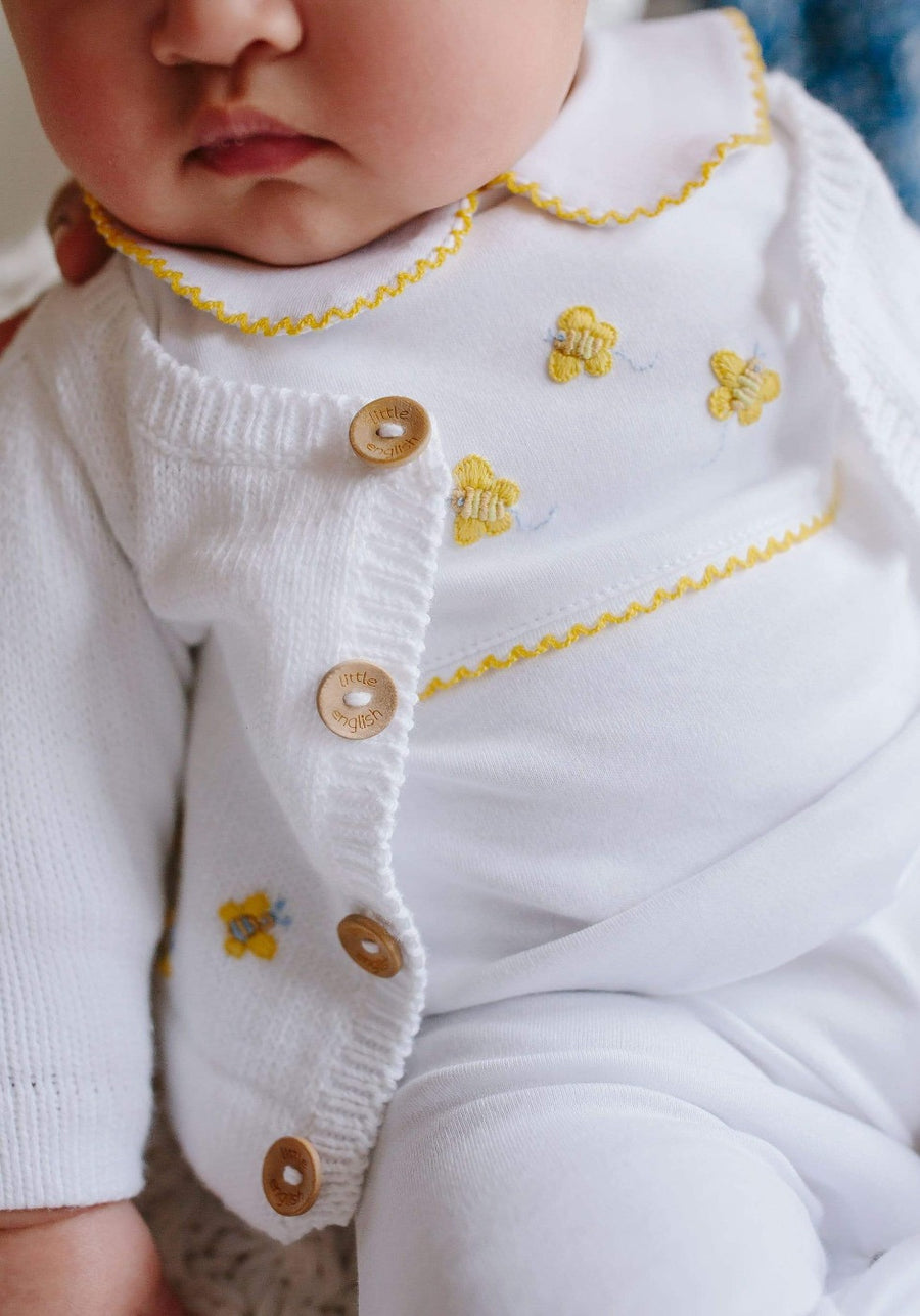 Bee Crochet Playsuit, Little English, classic children's clothing, preppy children's clothing, traditional children's clothing, classic baby clothing, traditional baby clothing