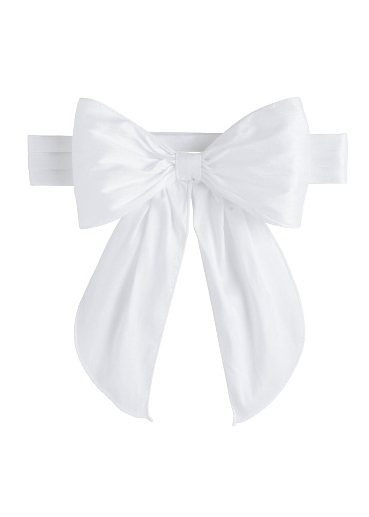 little english classic bow sash in white perfect for flower girl or special occasion