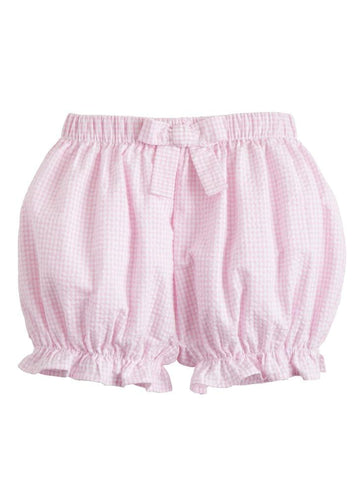 Bow Bloomer - Light Pink Gingham, Little English, classic children's clothing, preppy children's clothing, traditional children's clothing, classic baby clothing, traditional baby clothing
