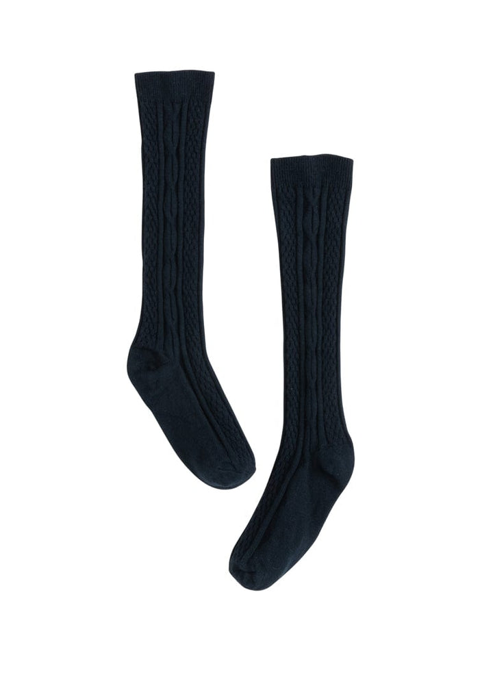 Little English children's navy cable knee highs