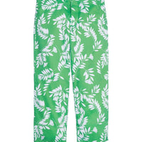 classic childrens clothing girls capri pants in green with white floral pattern