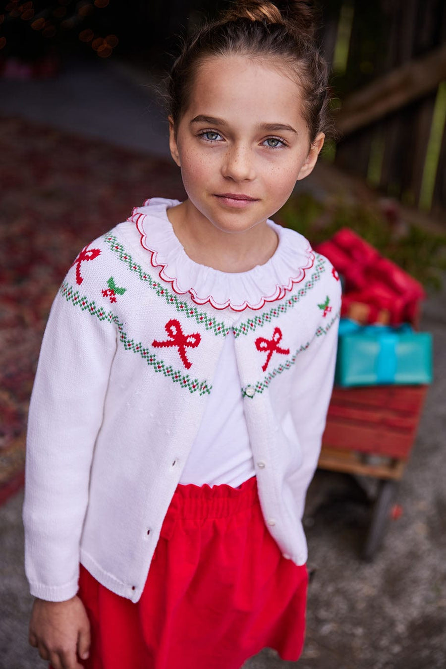 Paperbag Bow Skirt - Red Corduroy
