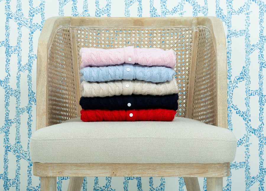 Little English classic cashmere cardigans, traditional sweaters for children, light pink cashmere cardigan