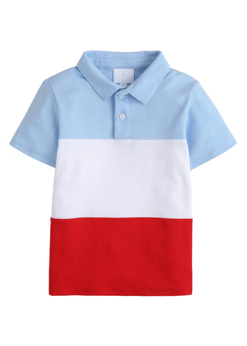 Kurzärmliges Poloshirt mit Farbblockdesign
