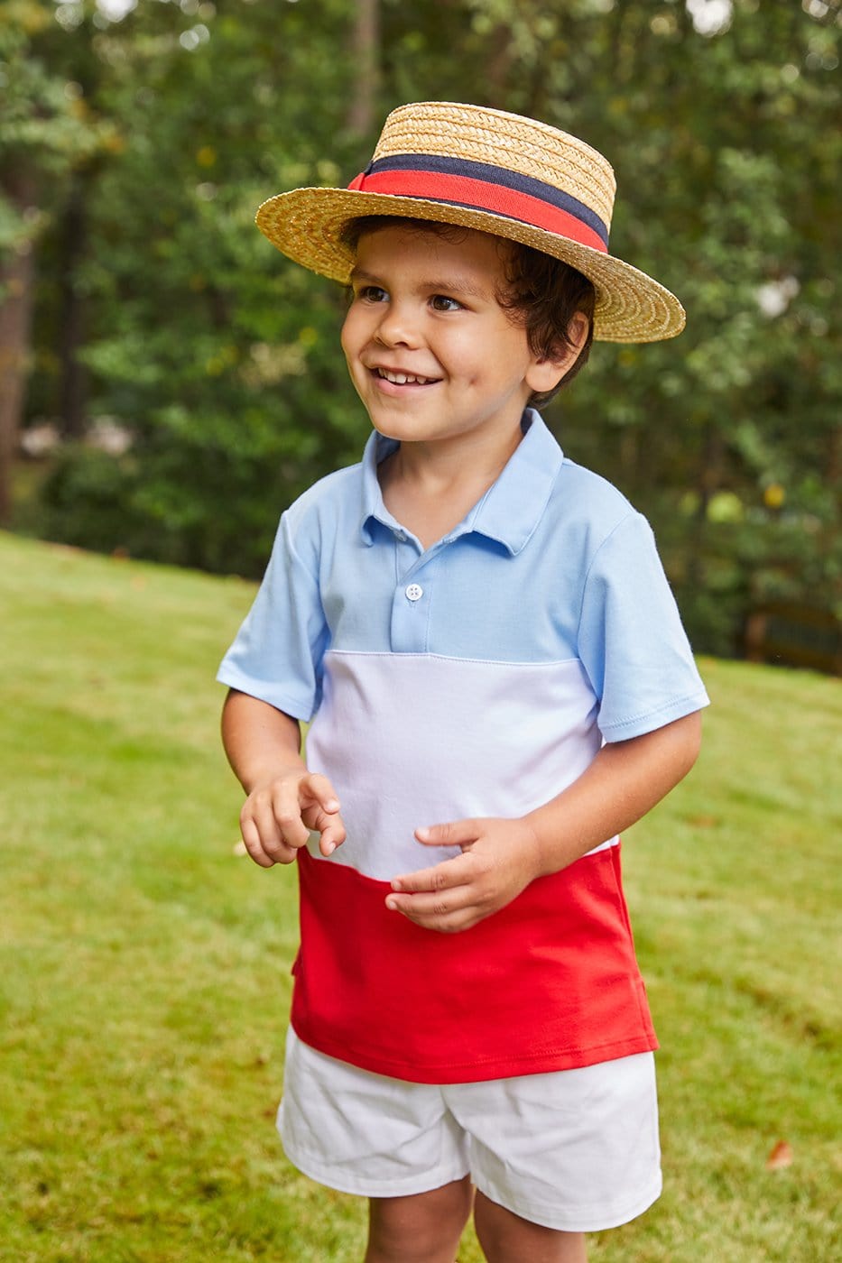 Boys Patriotic Polo Matching Brother Outfit – Little English
