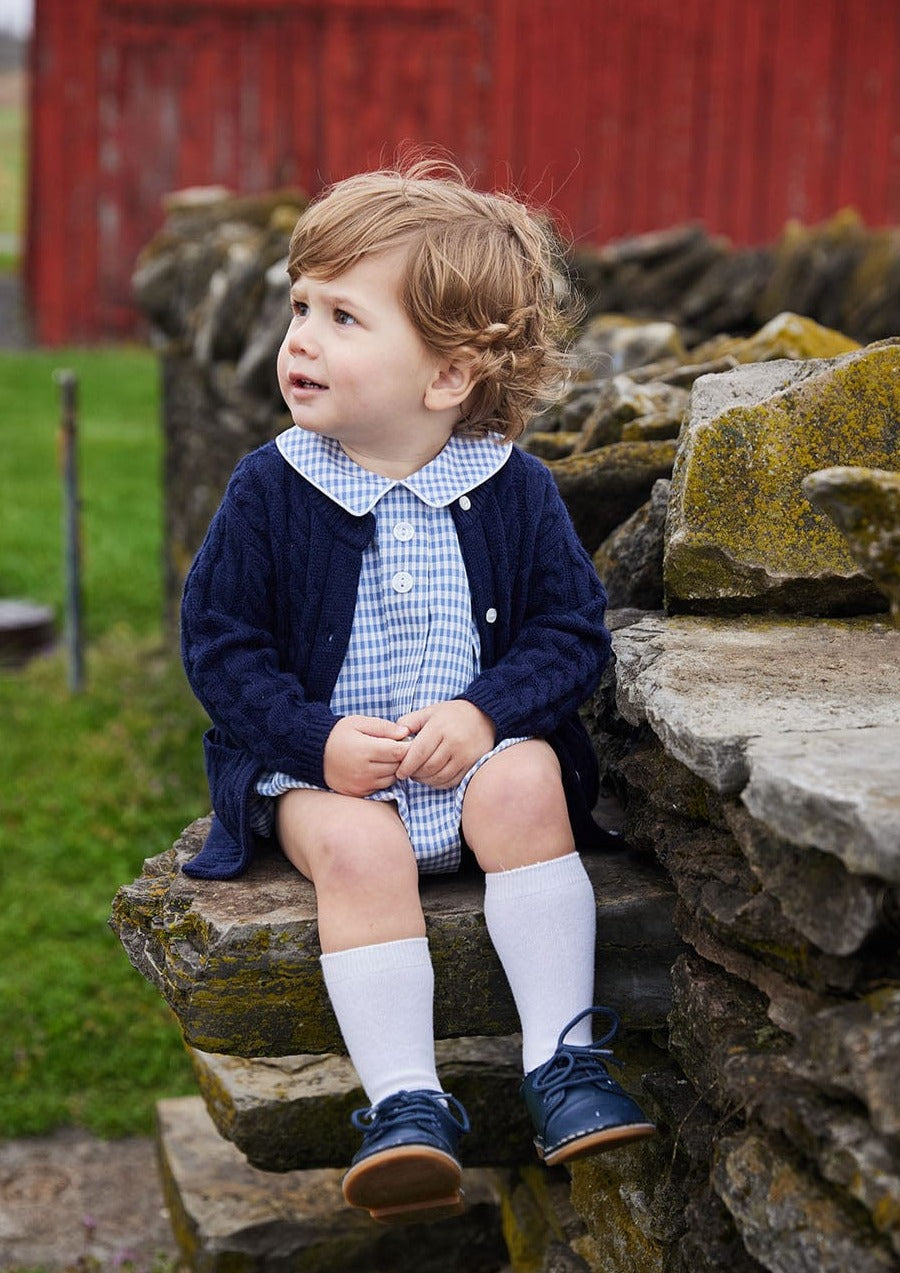 Traditional cashmere sweater for children, navy cardigan for boy and girl, Little English classic clothing