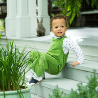 Sage Green Campbell Overall, Little English tradtional children's clothing, boy's classic corduroy overall