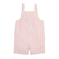 classic childrens clothing boys shortall in orange and white plaid