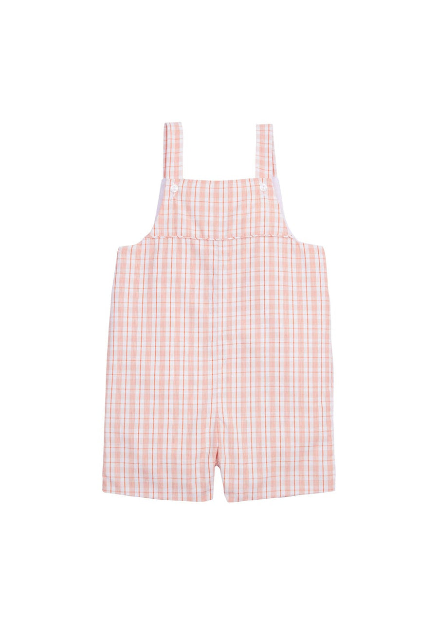 classic childrens clothing boys shortall in orange and white plaid