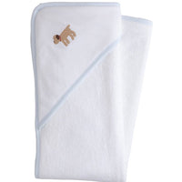 Little English terry cloth baby towel, hooded towel with embroidered lab