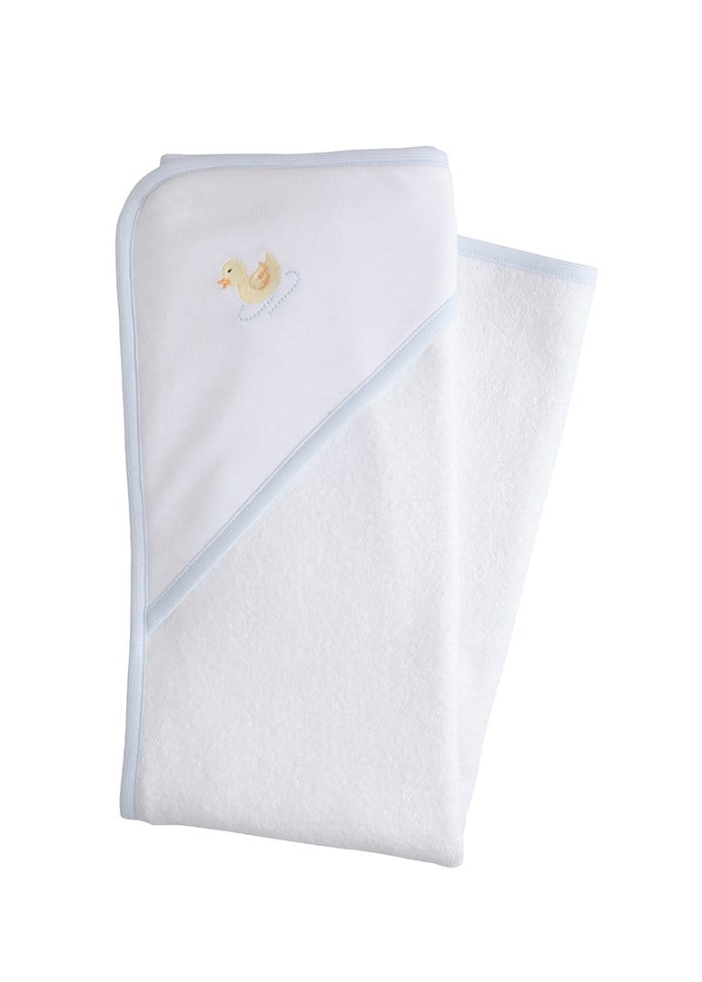 Little English terry cloth baby towel, hooded towel with embroidered duck