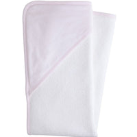 Little English classic baby towel, terry cloth towel with pink striped hood