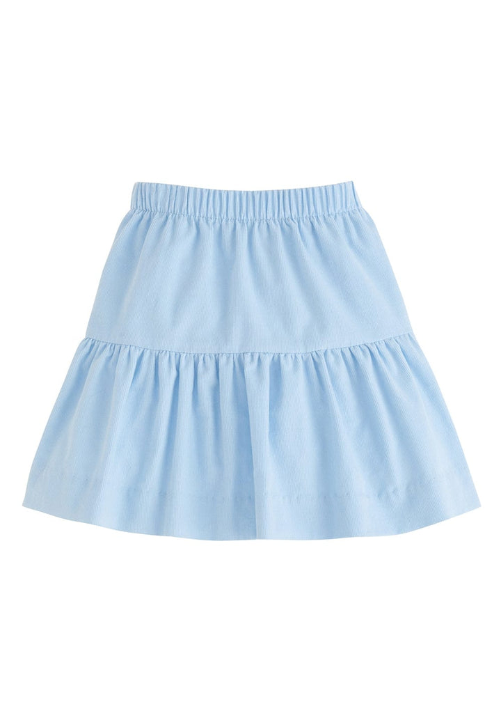 classic childrens clothing girls skirt with elastic waist band in light blue corduroy