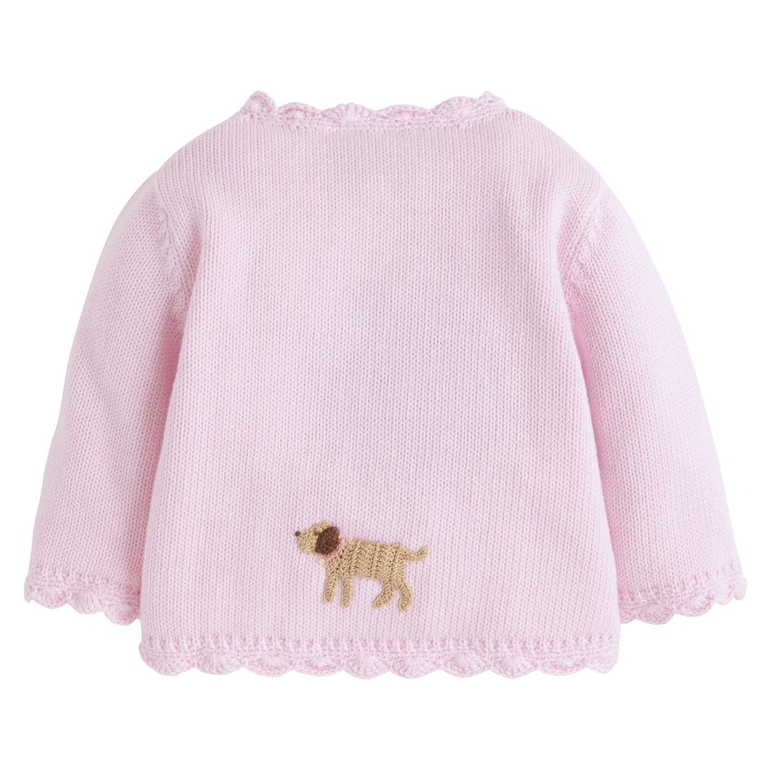 Little English traditional crochet sweater, pink lab crochet sweater for baby girl