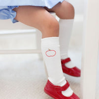 Little English classic children's clothing, traditional knee high embroidered socks