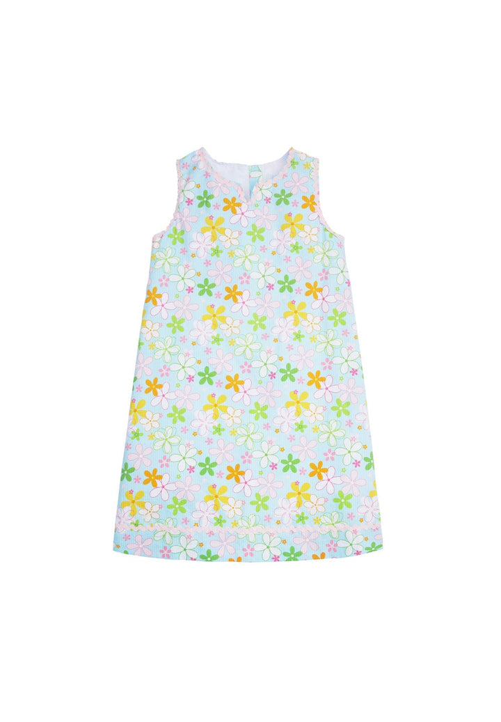 classic childrens clothing girls shift dress in retro floral pattern