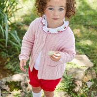 Little English girl's classic cashmere cardigan for fall