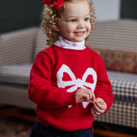 classic children clothing turtleneck with red bow print