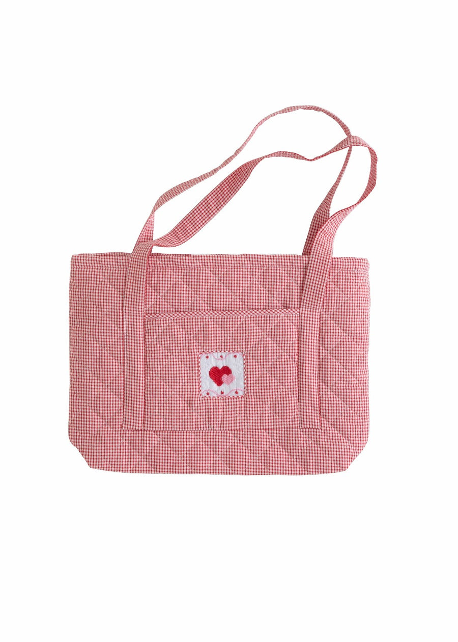 Little English classic children's luggage red hearts tote bag
