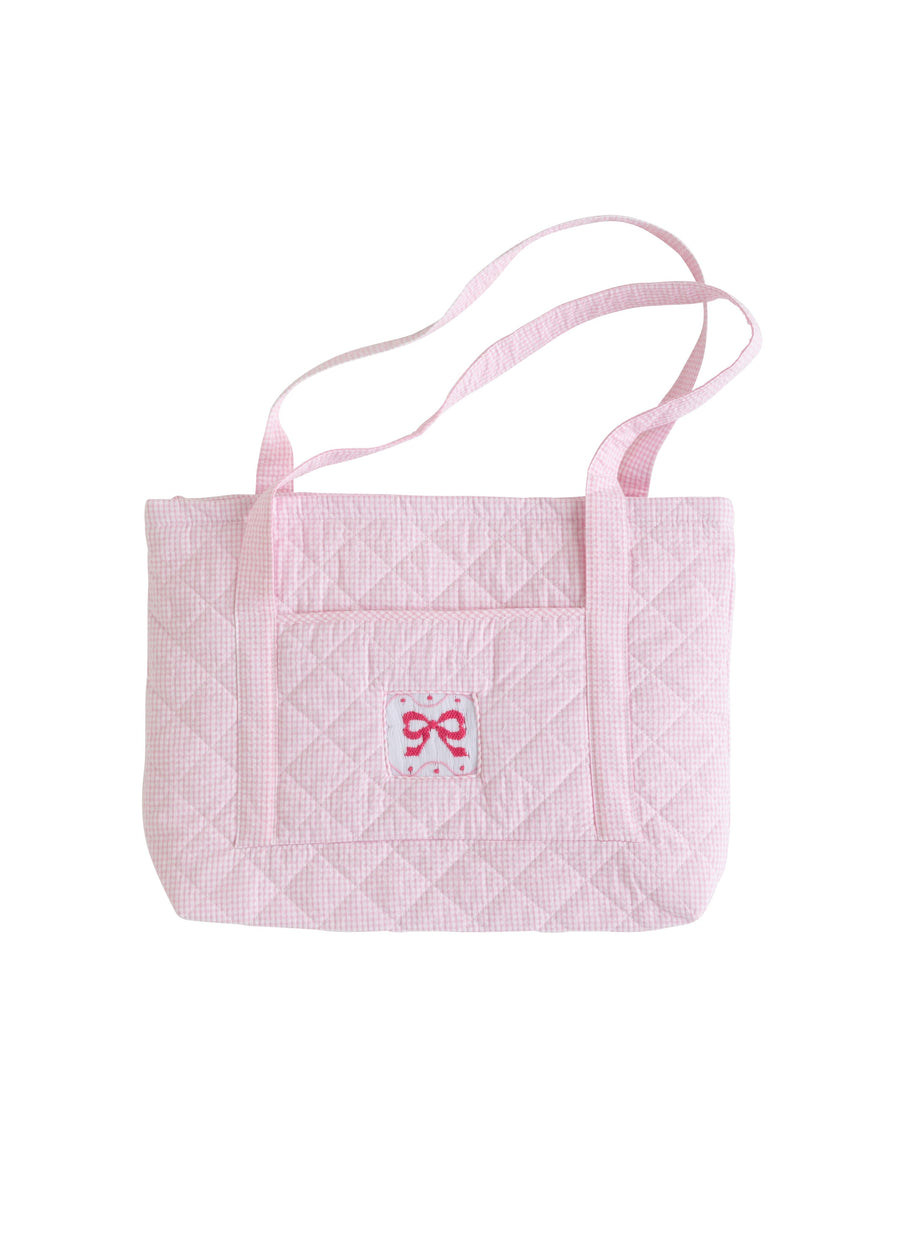 Little English classic children's luggage pink bow tote bag