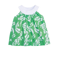 classic childrens clothing girls halter top with green and white floral pattern
