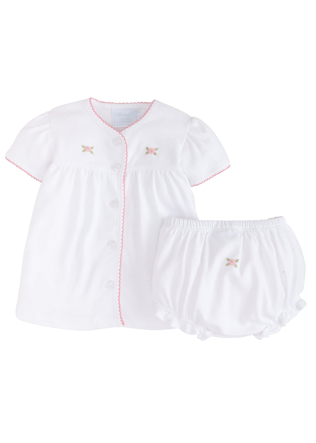 Little English classic and traditional baby clothing, little girl rose two piece set