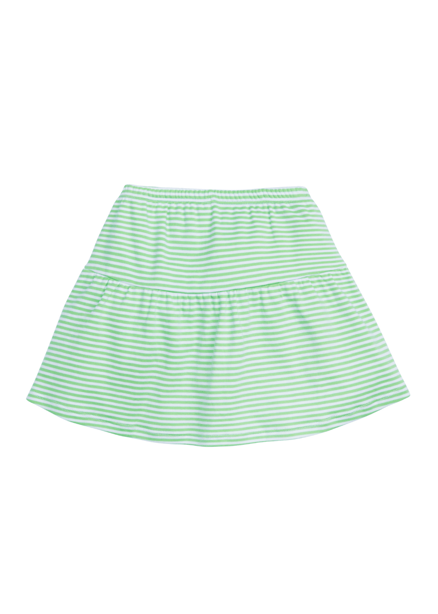 classic childrens clothing girls green and white striped skirt 