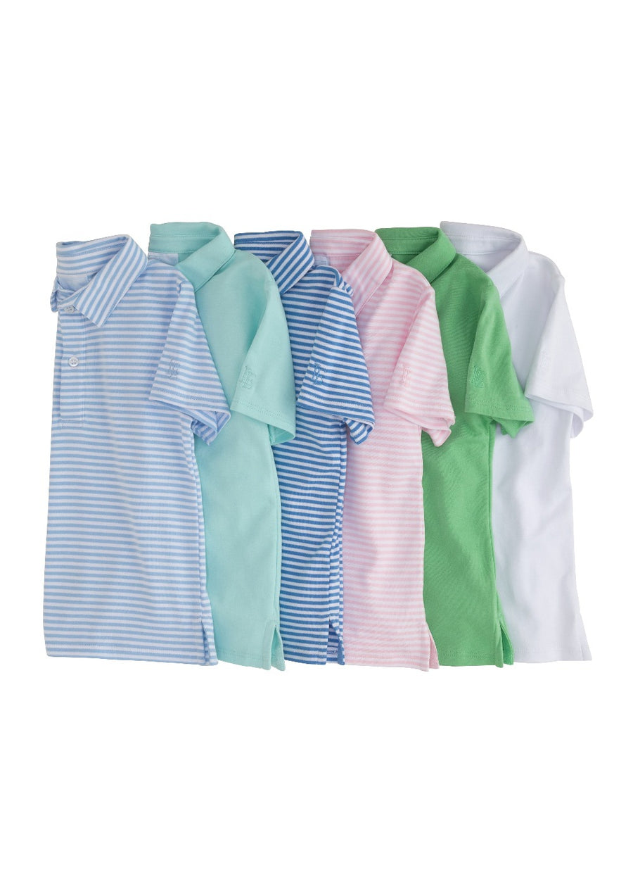Little English boy's solid and striped short sleeve polos