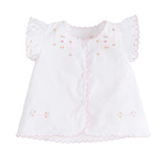 delicate embroidered tea blouse, light pink and orange