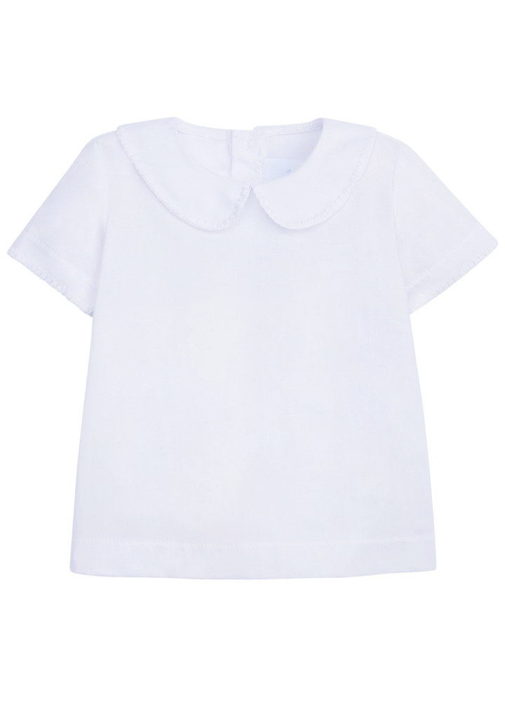 classic childrens clothing boys shirt in white with peter pan collar