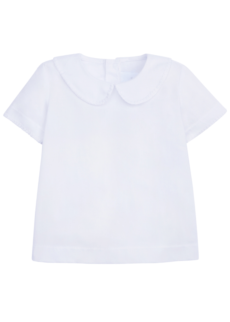 classic childrens clothing boys shirt in white with peter pan collar