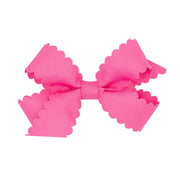 Mini-Haarschleife mit Jakobsmuschel - Pink