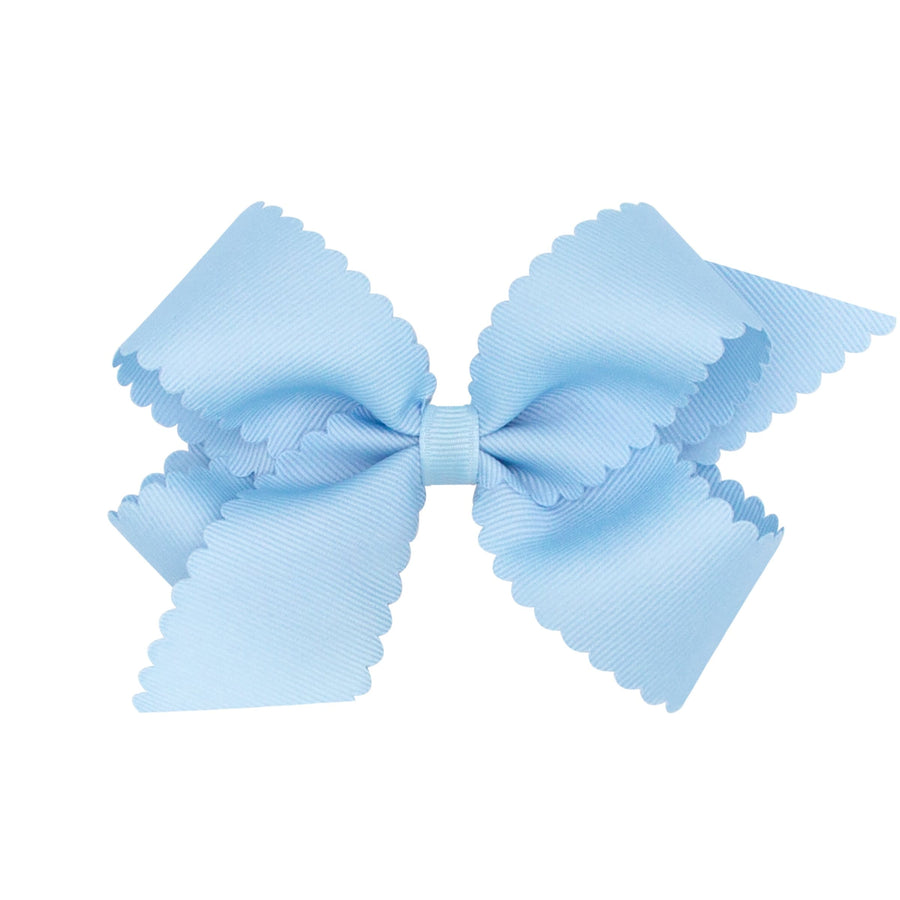 medium scallop hair bow light blue weeones bows