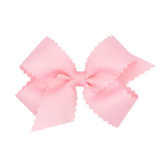 medium scallop hair bow light pink weeones bows