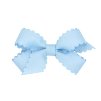 mini scallop hair bow light blue wee ones bows